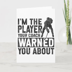 Carte Hockey sur glace Vintage Je suis le joueur contre