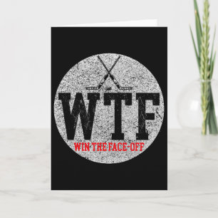 Carte Hockey sur glace Vintage Wtf Gagne la mise au jeu