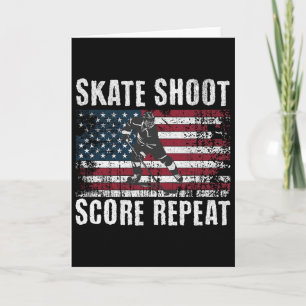 Carte Hockey Usa Drapeau Américain Drôle Quatre Juillet
