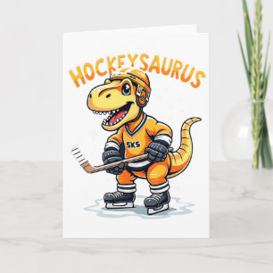 Carte Hockeysaurus Funnydinosaur Hockey Enfants Garçon d