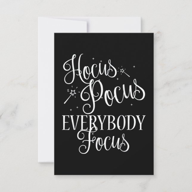Carte Hocus Pocus Tout Le Monde Focus Enseignant (Devant)