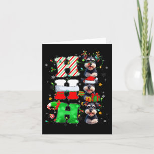 Carte Hohoho Schnauzer Chien Père Noël Elf Casquette Rei