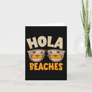 Carte Hola Beach Vintage Retro Sungles Beach Vacances