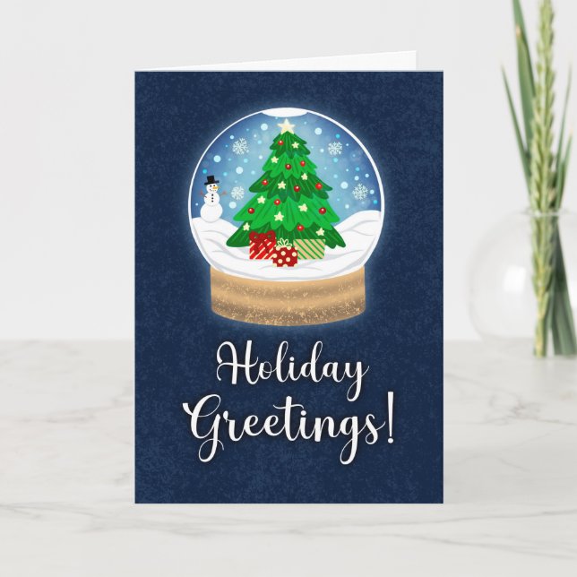 Carte Holiday Greetings Snowglobe Christmas (Devant)