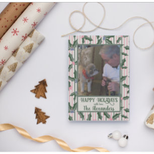 Carte Holiday Holly Photo