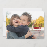 Carte Holiday Hugs Photo Holiday Card