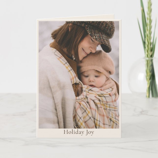 Carte Holiday Joy Simple Warm Family Photo Christmas (Devant)