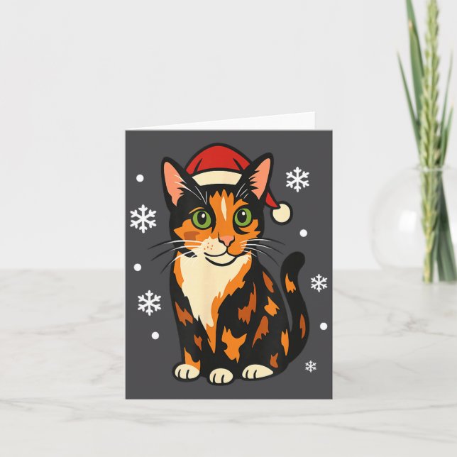Carte Holiday Kitten Cute Christmas Cat Design Uni  (Devant)