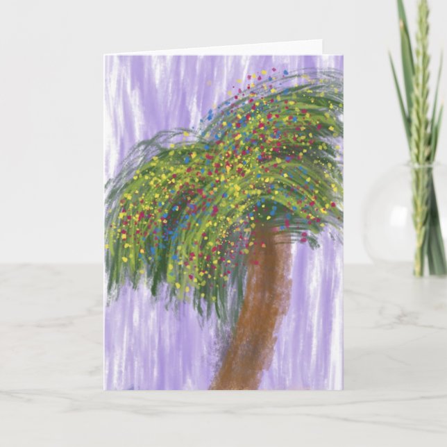 Carte Holiday Shore Tree Art Card (Devant)
