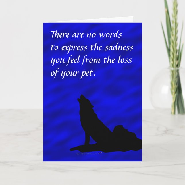 Carte Holing Wolf Silhouette Sympathie pour la perte d'a (Devant)