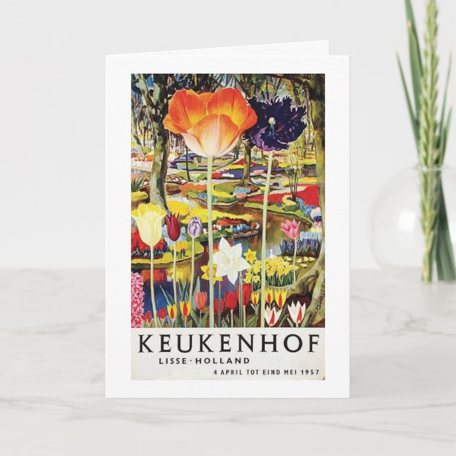 Carte Holland Poster vintage Keukenhof Gardens (Devant)