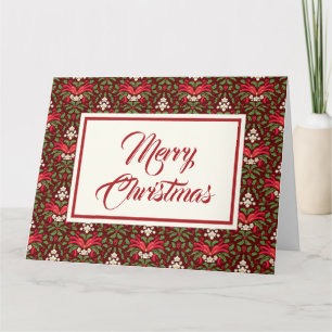 Carte Holly, Baies Rouges & Ruban Téléchargeable Vintage