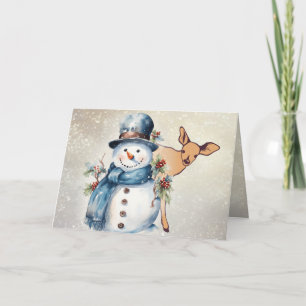 Carte "Holly Jolly Snowman" avec un homme