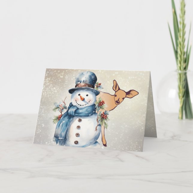 Carte "Holly Jolly Snowman" avec un homme (Devant)