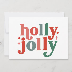 Carte Holly Jolly - Typographie Rétro des Fêtes
