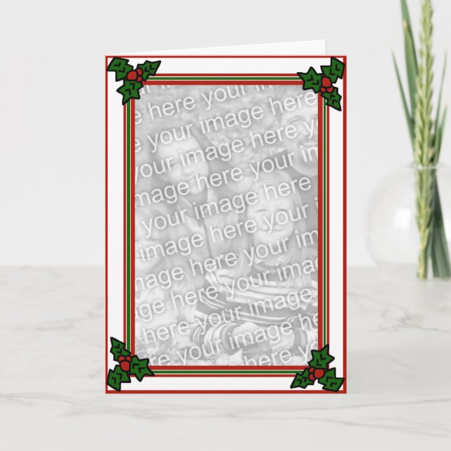 Carte Holly/Photo Greeting Card (Devant)