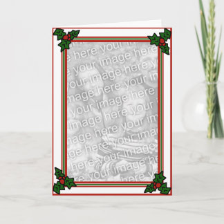 Carte Holly/Photo Greeting Card