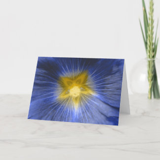 Carte Hollyhock Flower Beautiful Blue Greeting Card