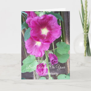 Carte Hollyhocks Personalised 70th Wedding Anniversary