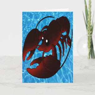 Carte Homard rouge caricature mignon