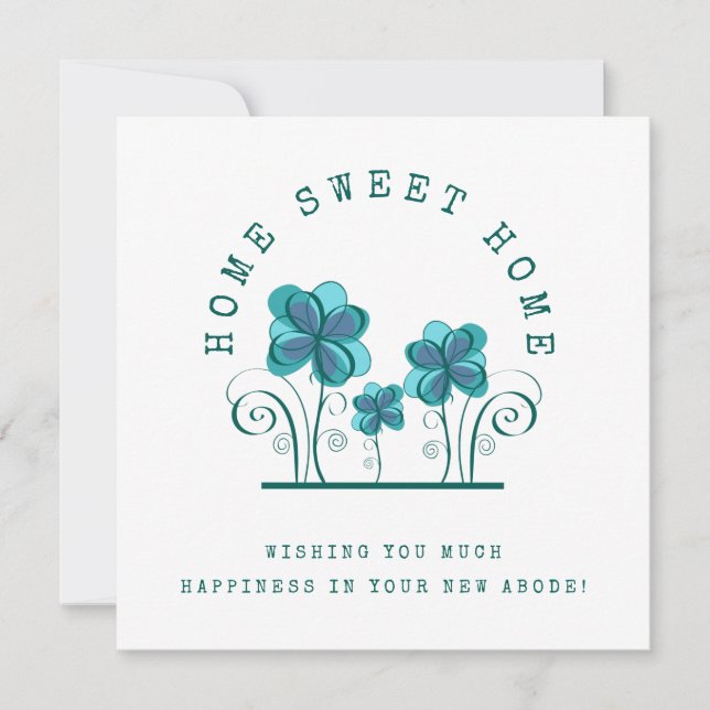 Carte Home Sweet Home Florals Happiness New Home (Devant)