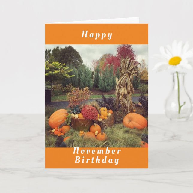 CARTE HOMESPUN ACCUEILLIR *HEUREUX NOVEMBRE ANNIVERSAIRE (Petite plante)