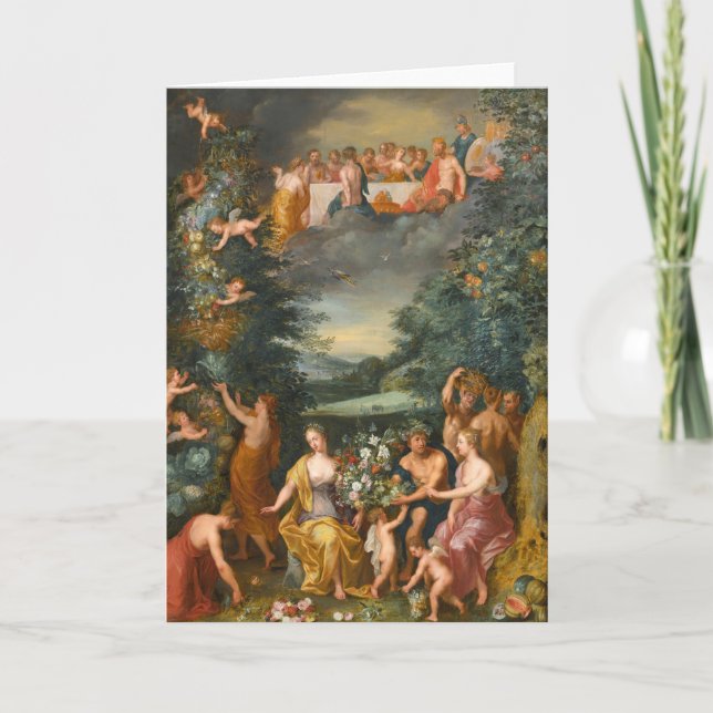 Carte Hommage à la déesse Flora, Fête des Dieux (Devant)