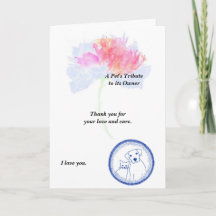 Hommage de l'animal de compagnie au propriétaire P