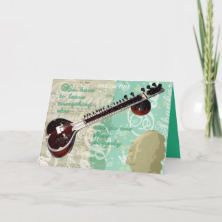 Carte Hommage de Ravi Shankar au sitar et à la musique