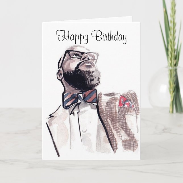 Carte Homme afro-américain - Anniversaire (Devant)