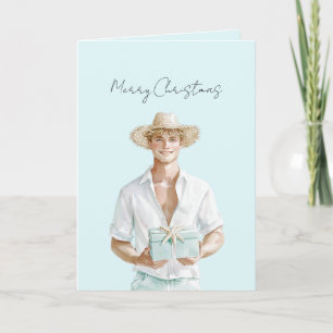 Carte Homme aux cheveux blonds Noël
