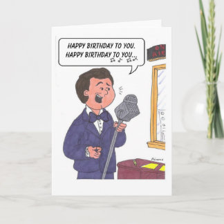 Carte homme chantant Joyeux Anniversaire, Joyeux Anniver