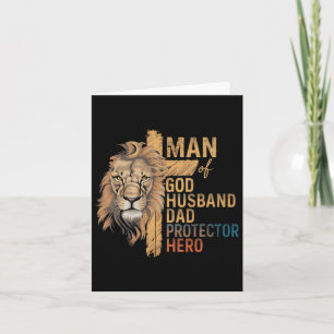 Carte Homme de Dieu Papa mari Protecteur Héros Lion Père