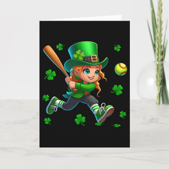 Carte Homme de la Saint-Patrick jouant aux shamrocks Sof (Devant)