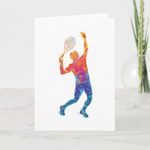 Carte Homme de tennis Watercolor