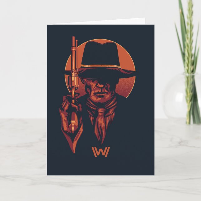 Carte Homme de Westworld | dans le noir avec le revolver (Devant)