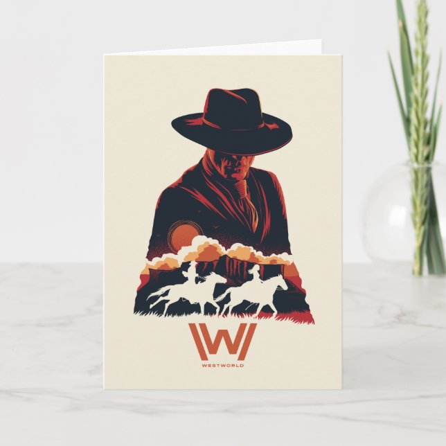 Carte Homme de Westworld | en silhouette noire de désert (Devant)