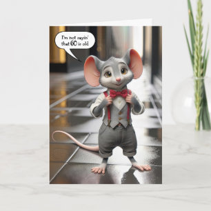 Carte Homme Élégant Souris pour 60e Anniversaire