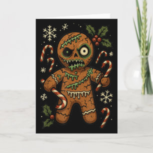 Carte Homme en pain d'épices zombie Noël zombie