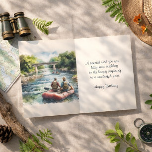Carte homme flottant sur rivière Joyeux Anniversai