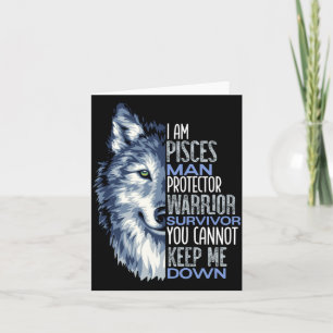 Carte Homme Loup Poissons Homme Guerrier Positif Zodiaqu