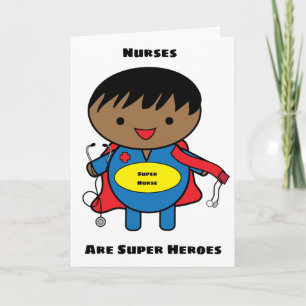Carte Homme Noir Infirmières Super Héros Kawaii Personna