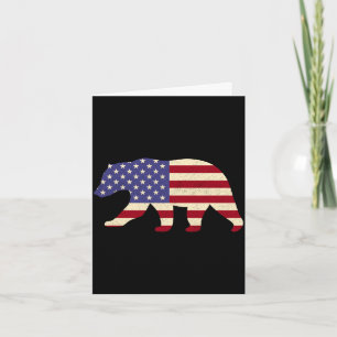 Carte Homme ours ours patriote drapeau américain du 4 ju