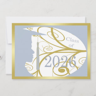 Carte Homme Silhouette Or et Bleu Ciel 2026