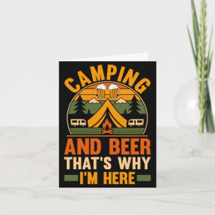 Carte Hommes camping bière camp vie forêt campeur