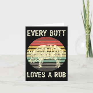 Carte Hommes Drôle Butt Aime Rub Viande Barbecue Fumeur 