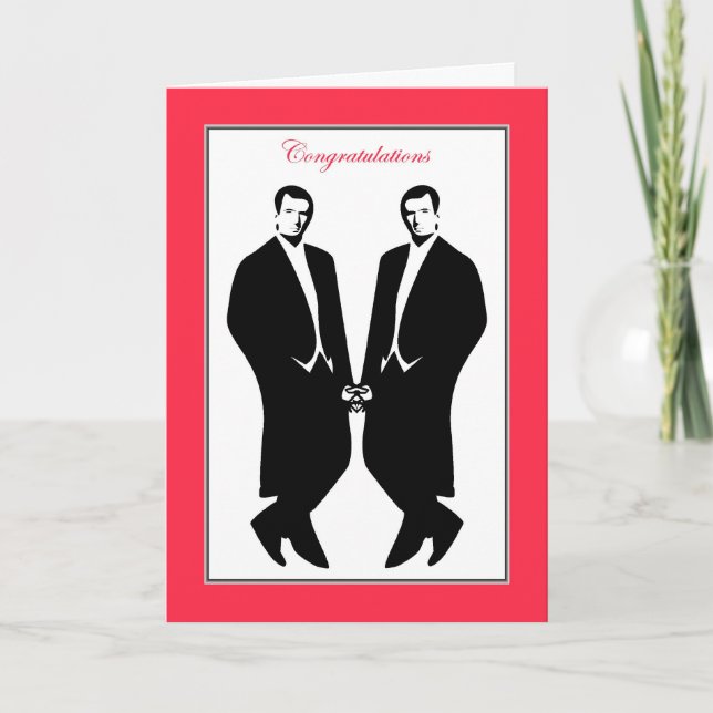 Carte Hommes gays Mariages Félicitations Engagement Homm (Devant)