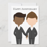 Hommes homosexuels interraciaux Joyeux Anniversair