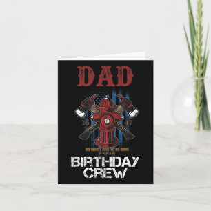 Carte Hommes papa Anniversaire Équipage de pompier Camio