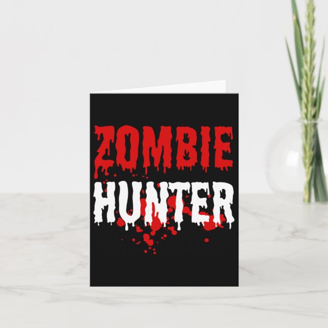Carte Hommes Zombie Hunter Effrayant Halloween (Devant)